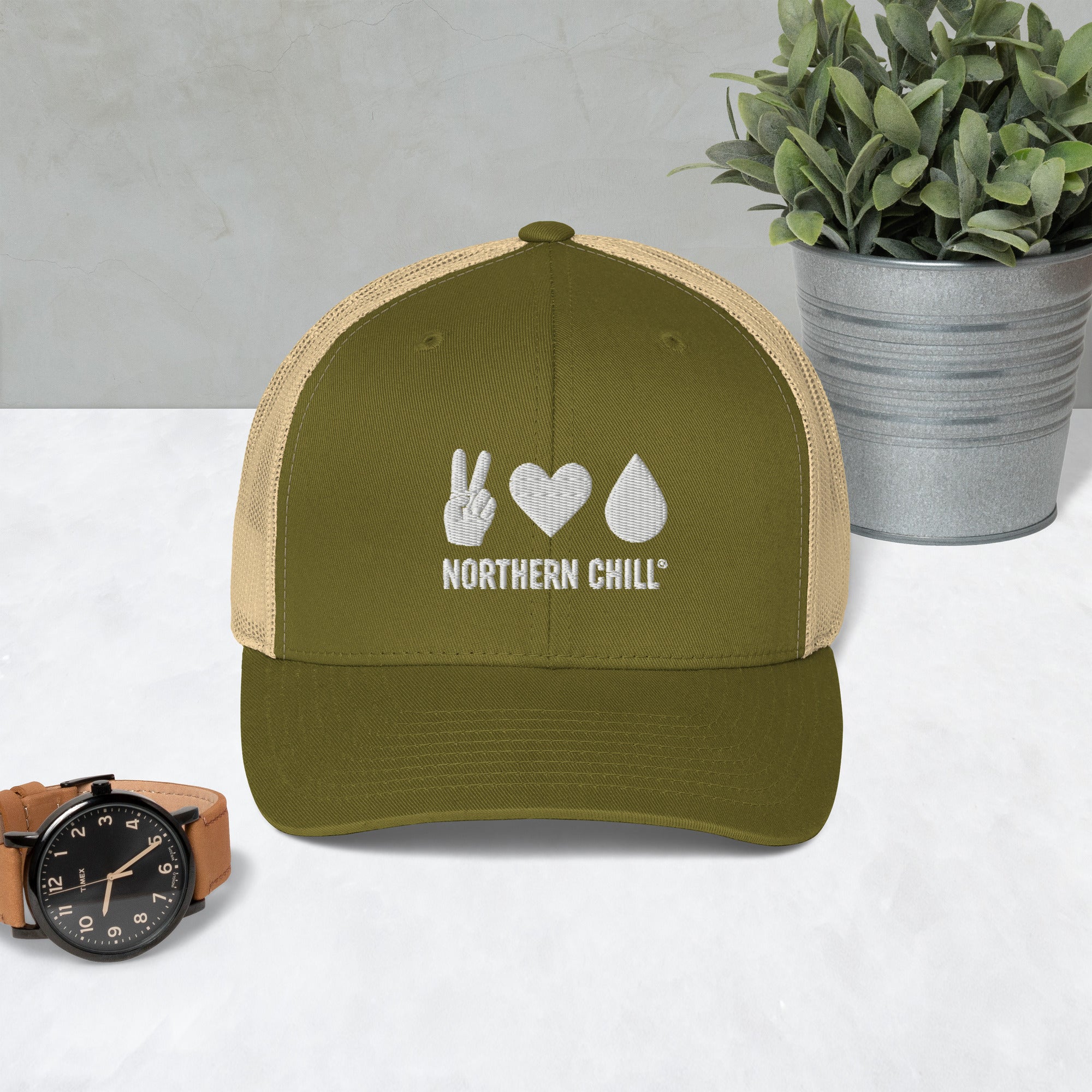 Peace Love Water Trucker Cap