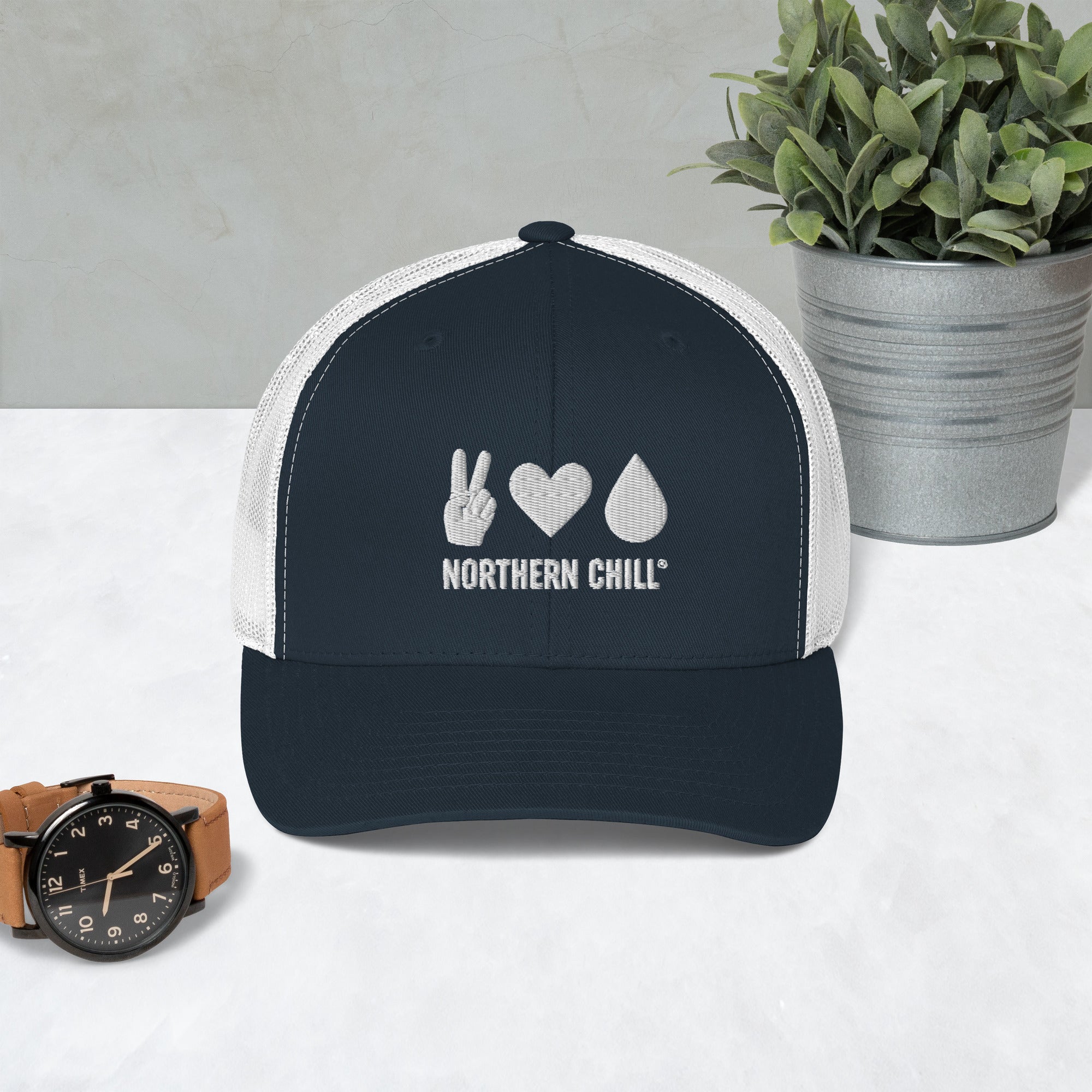 Peace Love Water Trucker Cap
