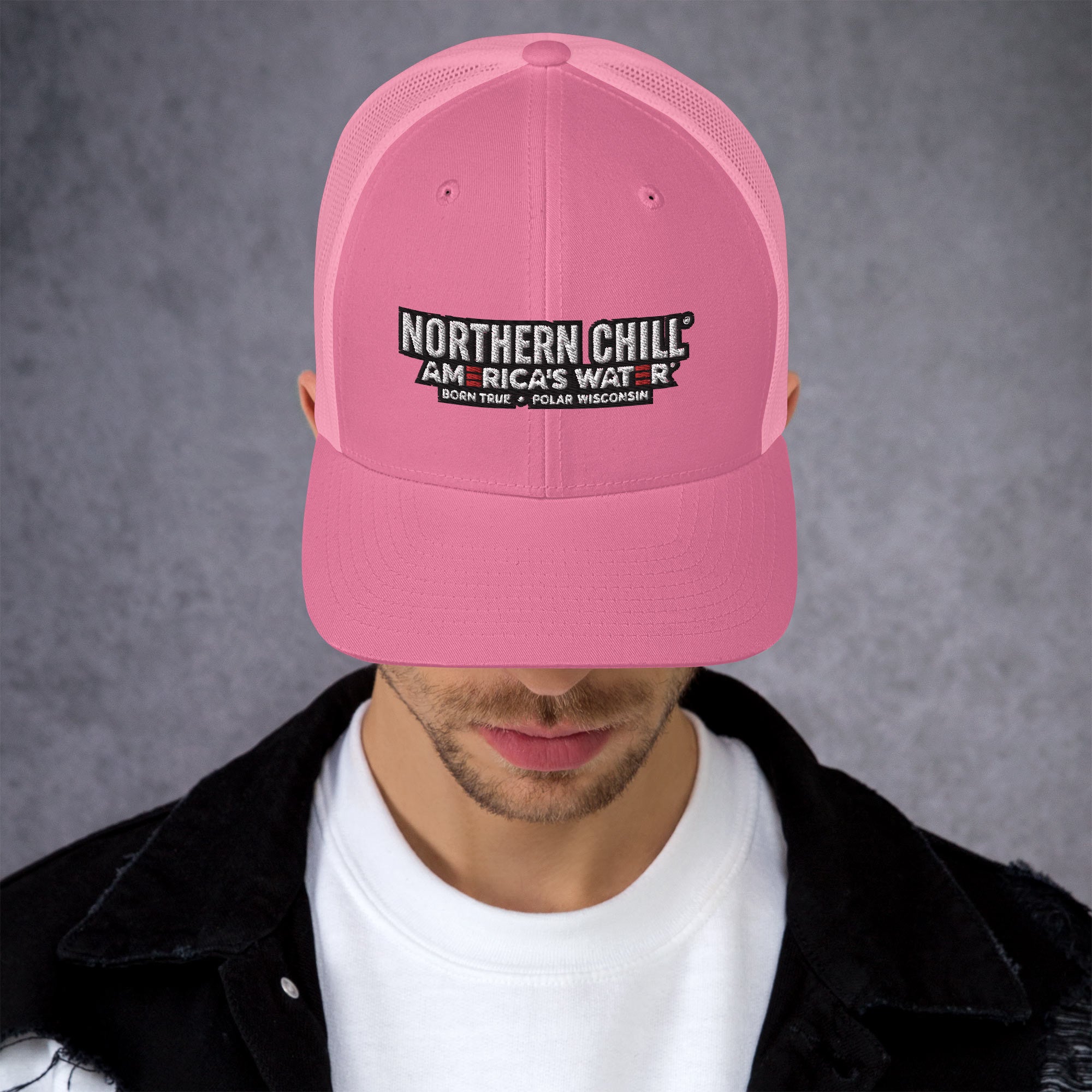 Northern Chill Black Outline Trucker Cap